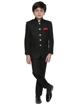 Jeetethnics - Boys Black Jodhpuri Coat With Trousers (Set of 2)