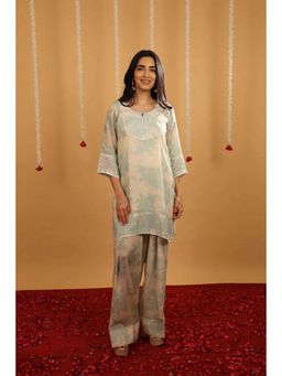 Rivaz Threads and Co - Fiza Pure Crepe Patchwork Kurti with Lace Detailing