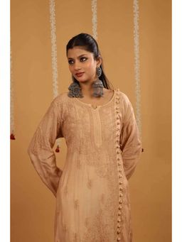 Rivaz Threads and Co - Fiza Pure Muslin Kurta In Bright Brown