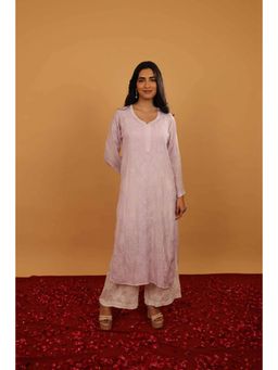 Rivaz Threads and Co - Fiza Pink Muslin Chikankari Kurta