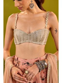Old Marigold - Geet Embroidered Strappy Silver Blouse