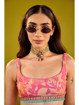 Old Marigold - Nazara Floral Muslin Pink Blouse