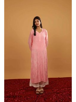 Rivaz Threads and Co - Fiza Pastel Pink Muslin Chikankari Kurta