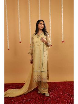 Rivaz Threads and Co - Fiza Kota-Doria Kurta with Panel and Lace Detailing