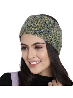 Magic Needles - Women Green Grey Handmade Double Cable Bandana Headband