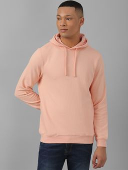 Allen Solly - Men Beige Hooded Neck Full Sleeves Formal Sweatshirt