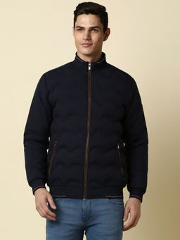 Allen Solly - Men Navy Solid Full Sleeves Casual Jacket