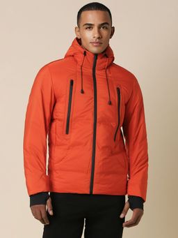 Allen Solly - Men Orange Solid Full Sleeves Casual Jacket