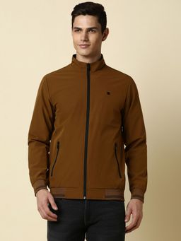 Allen Solly - Men Brown Solid Full Sleeves Casual Jacket