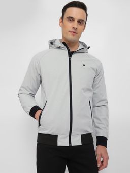 Allen Solly - Men Grey Solid Full Sleeves Casual Jacket