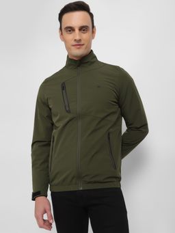 Allen Solly - Men Olive Solid Full Sleeves Casual Jacket