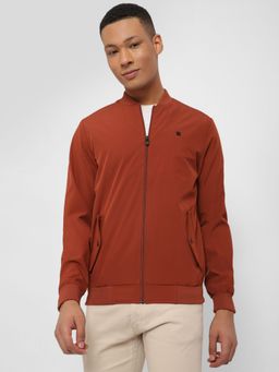 Allen Solly - Men Maroon Solid Full Sleeves Casual Jacket