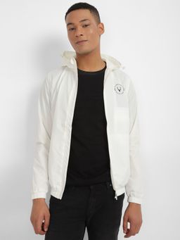 Allen Solly - Men White Solid Full Sleeves Casual Jacket