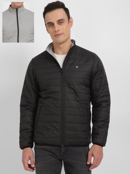 Allen Solly - Men Black Solid Full Sleeves Casual Jacket