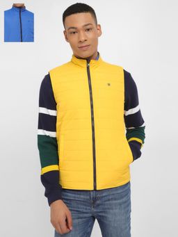 Allen Solly - Men Blue Solid Sleeveless Casual Jacket