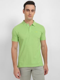Allen Solly - Men Green Solid Polo Neck T-shirt