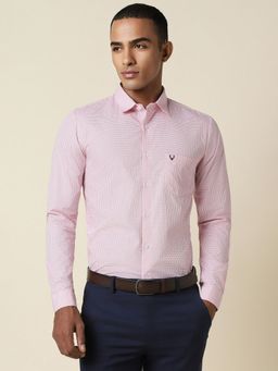 Allen Solly - Men Pink Slim Fit Print Full Sleeves Formal Shirt