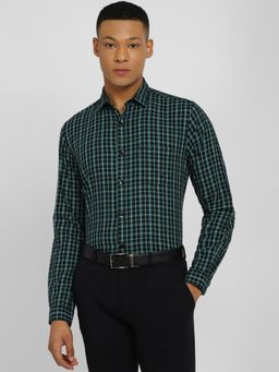 Allen Solly - Men Black Slim Fit Check Full Sleeves Formal Shirt