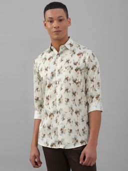 Allen Solly - Men Green Slim Fit Print Full Sleeves Casual Shirts