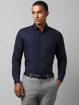 Allen Solly - Men Navy Slim Fit Solid Full Sleeves Formal Shirt