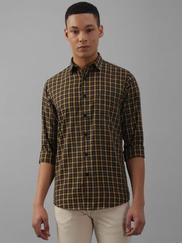 Allen Solly - Men Black Slim Fit Check Full Sleeves Casual Shirts