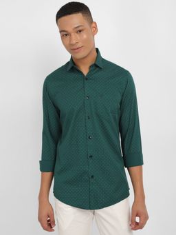 Allen Solly - Men Green Slim Fit Print Full Sleeves Casual Shirts