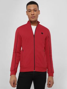 Allen Solly - Men Red Solid Full Sleeves Casual Jacket