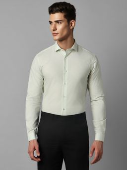 Louis Philippe - Men Green Super Slim Fit Print Full Sleeves Formal Shirt