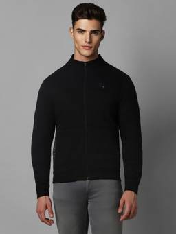 Louis Philippe - Men Casual Black Solid Sweatshirt