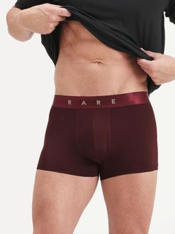 Rare Rabbit - Maroon Soft Nylon Stretch Trunks