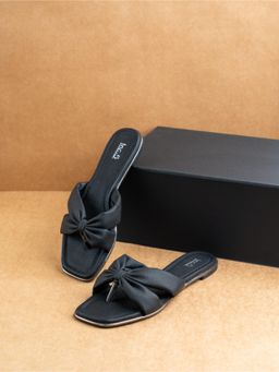 Inc.5 - Women Black Casual Solid T-Strap Flats