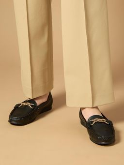 Inc.5 - Women Black Party Solid Round Toe Loafers