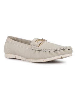Inc.5 - Women Cream Party Solid Round Toe Loafers