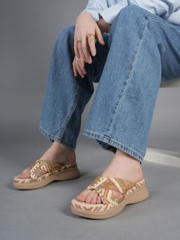 Liscott - Beige Comfortable Sandal Heels for Women