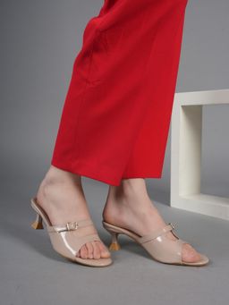 Liscott - Beige Comfortable Sandal Heels for Women