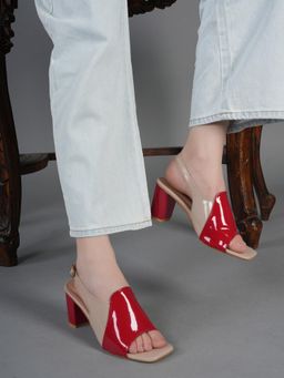 Liscott - Red Comfortable Sandal Heels for Women