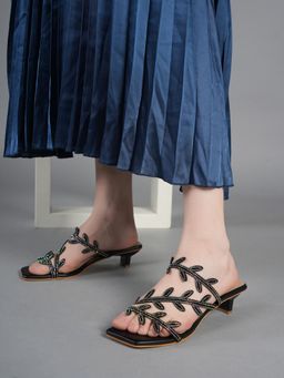Liscott - Black Comfortable Sandal Heels for Women