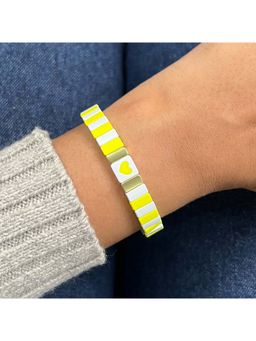 Confetty Co - Yellow Love Enamel Bracelet