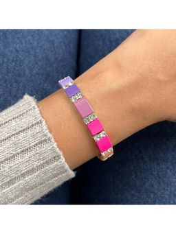 Confetty Co - Pink Bling Enamel Crystal Bracelet