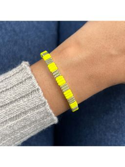 Confetty Co - Yellow Groovy Enamel Bracelet