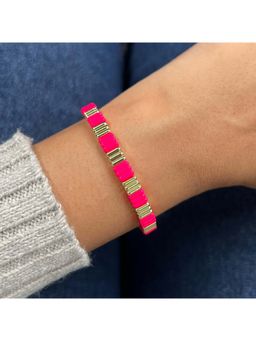 Confetty Co - Pink Groovy Enamel Bracelet