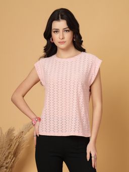 Gipsy - Pink Cap Round Neck T-shirt