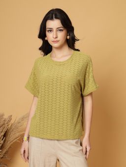Gipsy - Mustard Half Sleeves Round Neck T-shirt