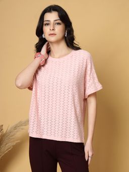 Gipsy - Pink Half Sleeves Round Neck T-shirt