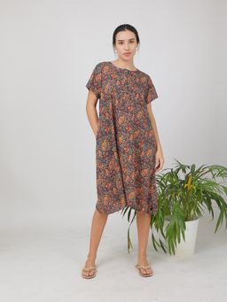 BREATH:ABLES - Women Cotton Printed Night Dress Multi-Color