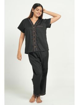 BREATH:ABLES - Women Cotton Nightsuit Black