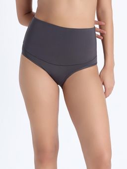 Zivame - High Rise Full Coverage Tummy Tucker Hipster Panty - Forge Iron