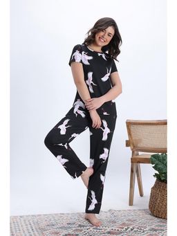 Zivame - Knit Cotton Nightsuit - Jetblack3