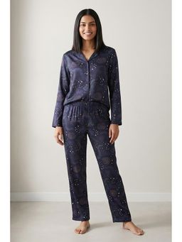 Zivame - Knit Cotton Nightsuit - Evening Blue