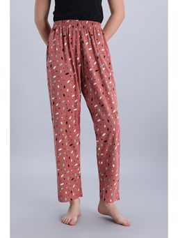 Zivame - Knit Cotton Sleep Pyjama - Coral Almond
